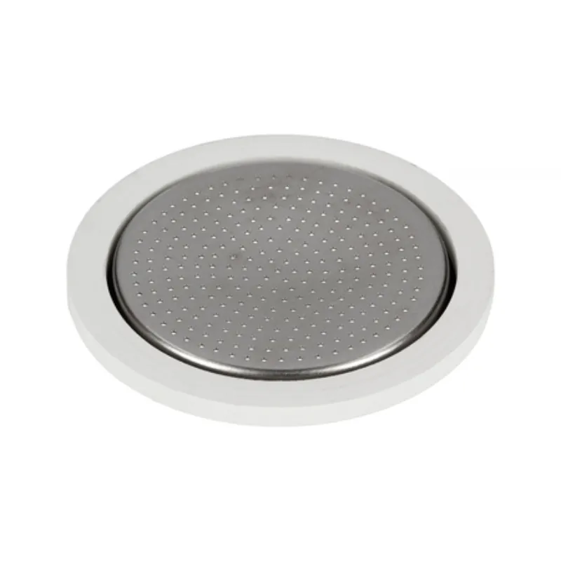 Filtr do kawy wykonany ze stali nierdzewnej o okrągłym kształcie, idealny do zaparzenia aromatycznego napoju. Ta trwała akcesorium do parzenia kawy zapewnia doskonałą jakość, eliminując ziarna, co czyni każdą filiżankę wyjątkową.