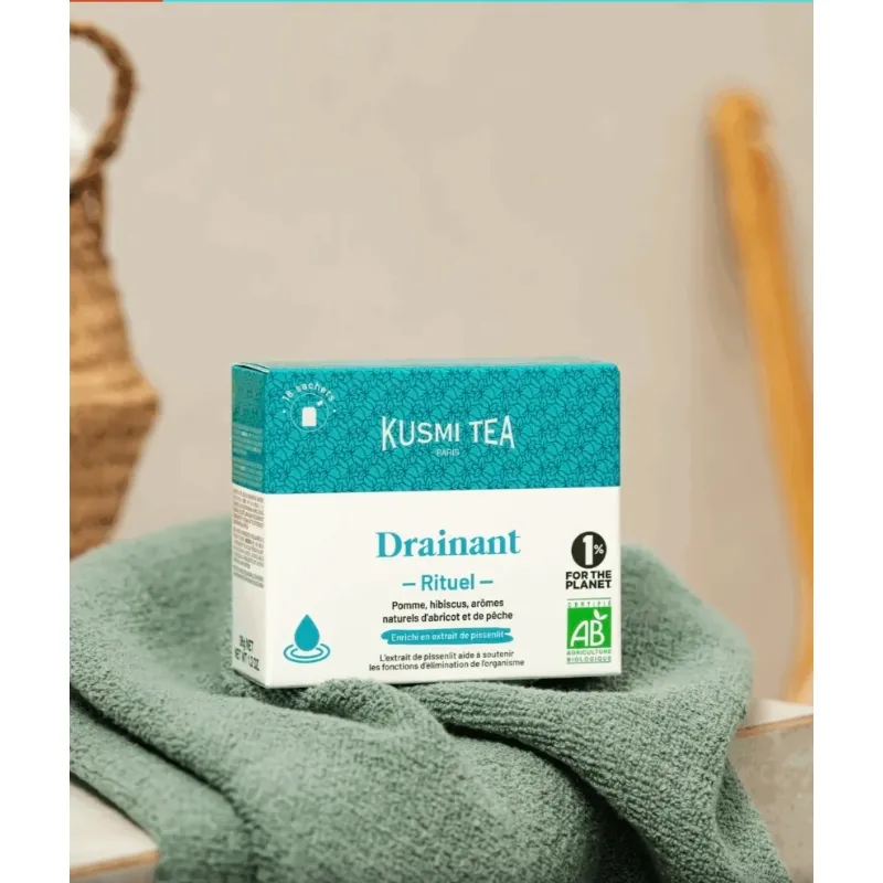 Kusmi Tea Draining Ritual - Organiczna oczyszczająca mieszanka ziół i owoców - 18 saszetek