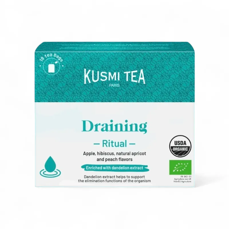 Kusmi Tea Draining Ritual - Organiczna oczyszczająca mieszanka ziół i owoców - 18 saszetek