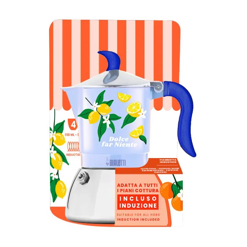 Bialetti Fiammetta Induction Fruit Vibes 4tz – kawiarka indukcyjna niebieska 4 espresso 180 ml