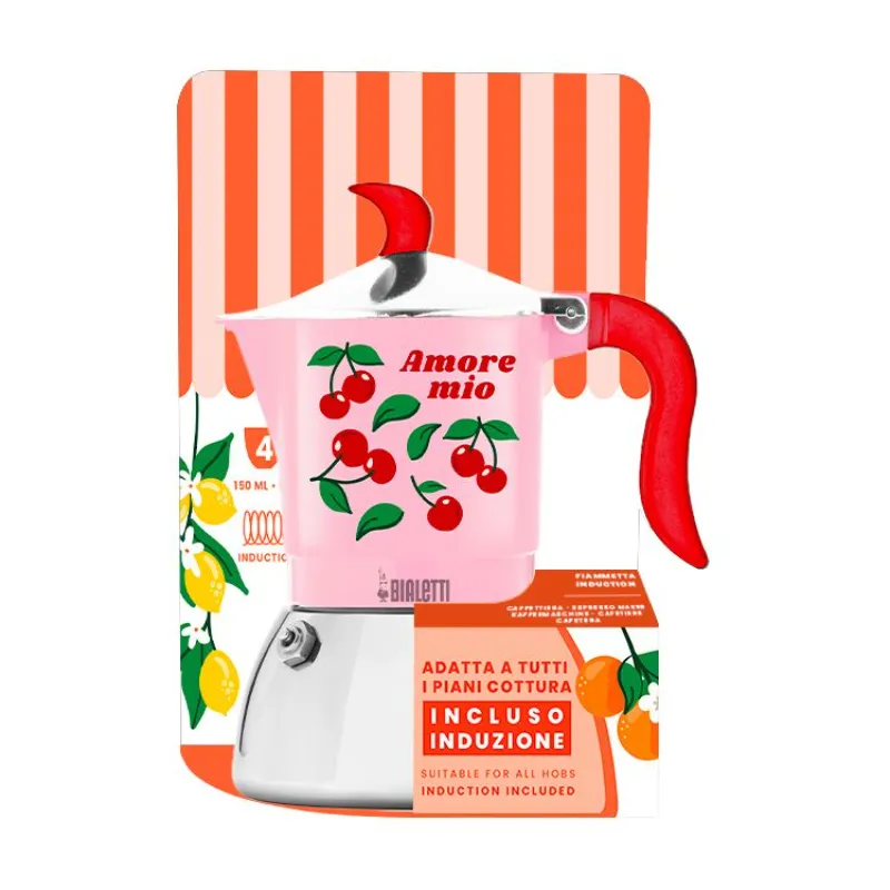 Bialetti Fiammetta Induction Fruit Vibes 4tz – kawiarka indukcyjna różowa 4 espresso 180 ml