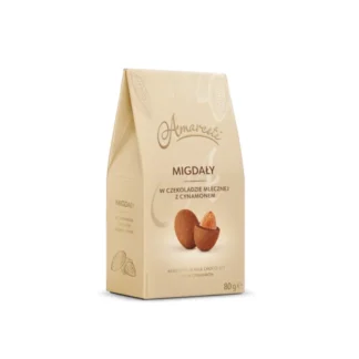 Opakowanie migdałów w czekoladzie mlecznej z cynamonem prezentuje wyjątkowy smak, idealny jako dodatek do kawy lub herbaty. Doskonałe jako słodka przekąska, te migdały zapewnią niepowtarzalne doznania smakowe na każdą okazję.