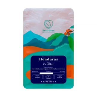 Opakowanie kawy Honduras Caviflor, idealnej do przygotowania espresso, z unikalnym profilem smakowym. Dzięki nutom czereśni, marcepanowi i czekoladzie deserowej, ta kawa z Hondurasu zachwyci każdego miłośnika wyjątkowych aromatów.
