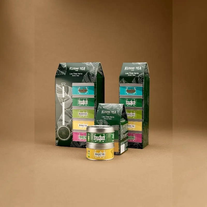 Kusmi Tea Zestaw Prezentowy Herbat Zielonych Miniatures z Zaparzaczem 5 x 20 g