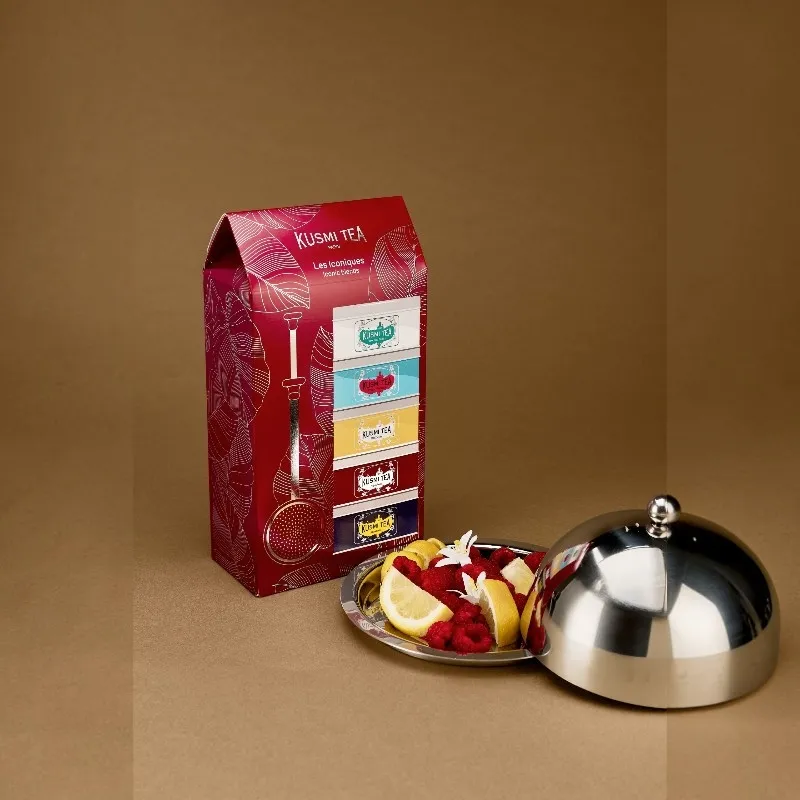 Kusmi Tea Zestaw Prezentowy Ikonicznych Mieszanek Miniatures z Zaparzaczem 5 x 20 g