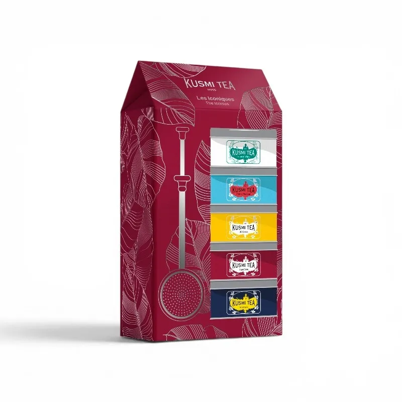 Kusmi Tea Zestaw Prezentowy Ikonicznych Mieszanek Miniatures z Zaparzaczem 5 x 20 g